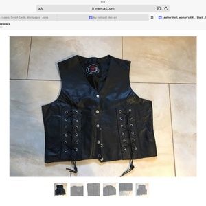 Leather Vest, woman’s XXL , black , lined , new !